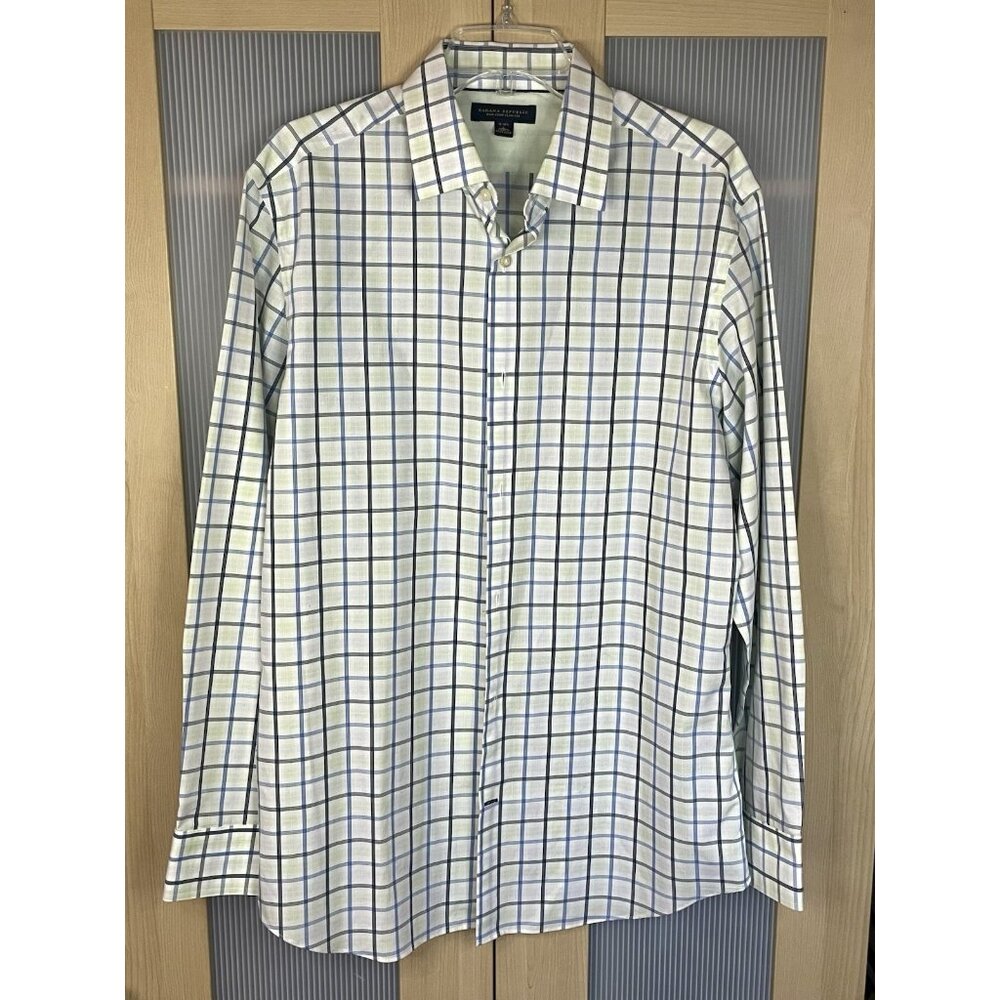Banana Republic Men’s Long Sleeve Button Down Shirt Slim Fit Blue Plaid L Preppy